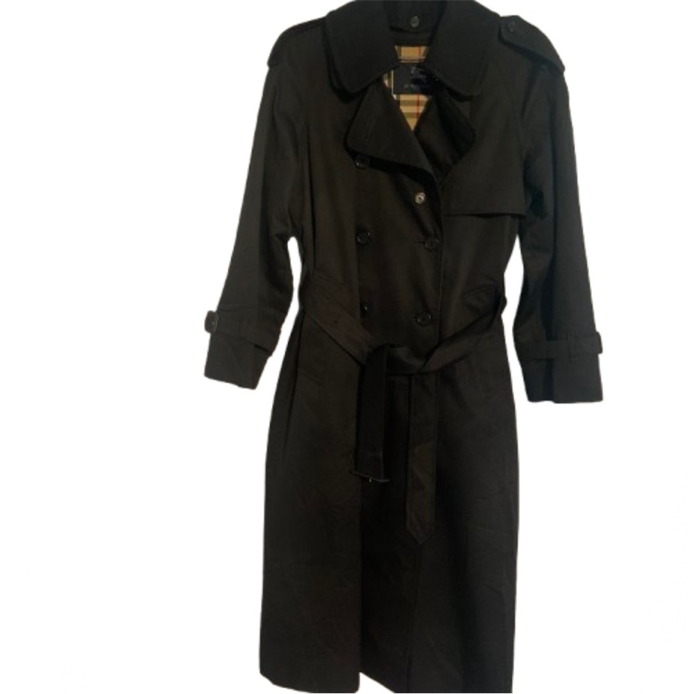 Burberry Dark Trench Coat with Logo